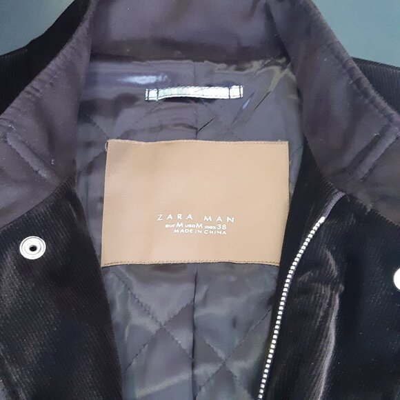 Zara Man SZ 38 Chocolate Brown Men's Quilted Zippered Sport Outdoor Jacket - Picture 3 of 15